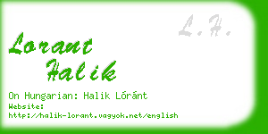 lorant halik business card